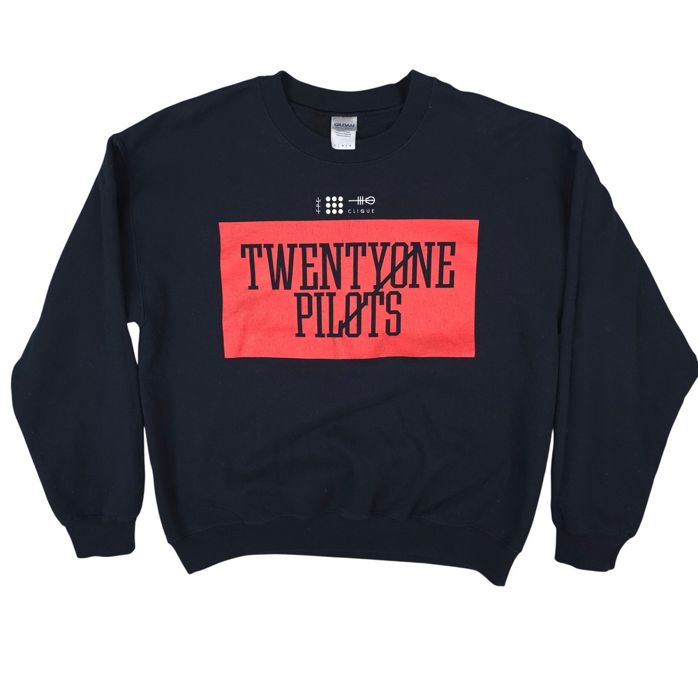 Twenty One Pilots Sweatshirt Mens L Black Band Merch Emo Punk Grunge Y2K‎ Gildan